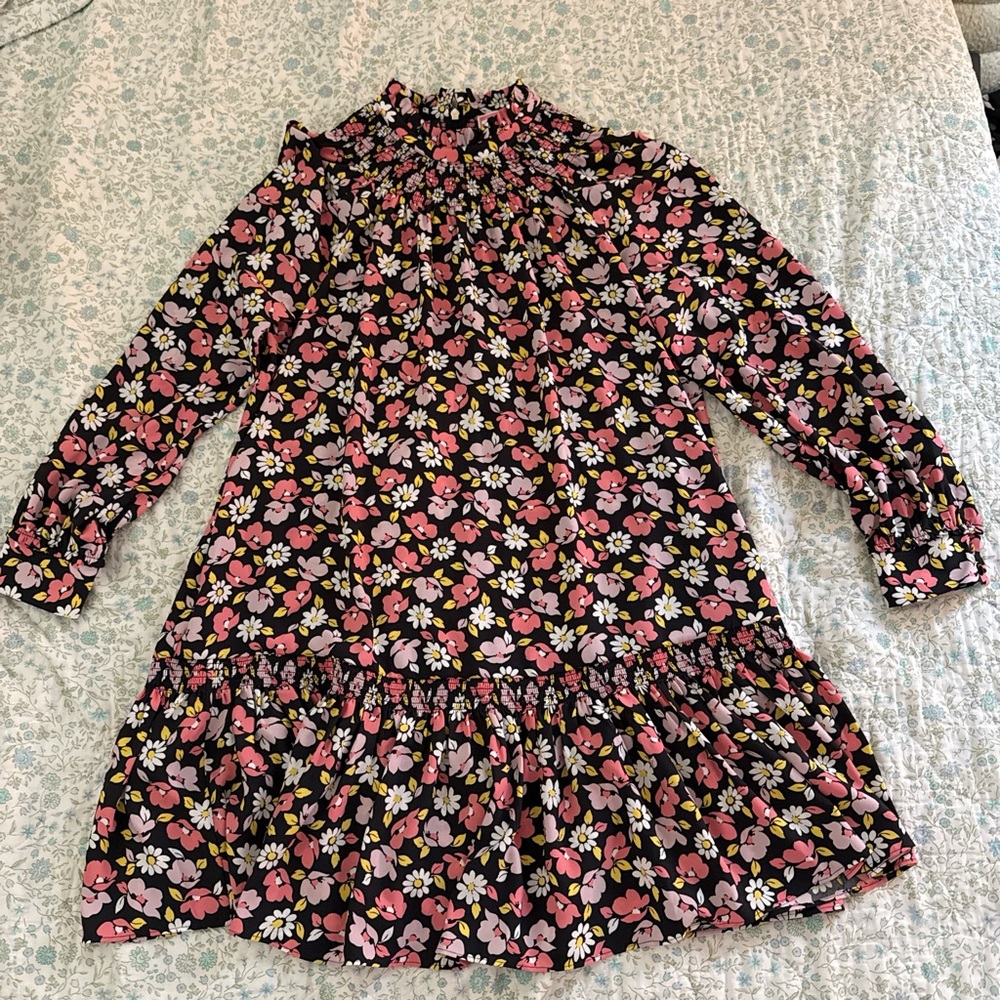 Kate Spade Blue and Pink Ruffled Tiered Dress